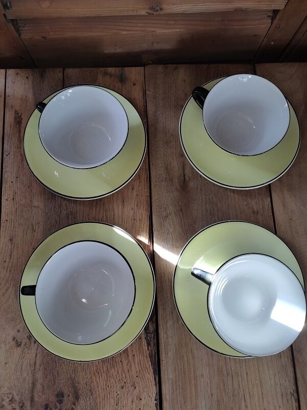 Coffee service Porcelain Cup Wolf mill Black liseré Patel