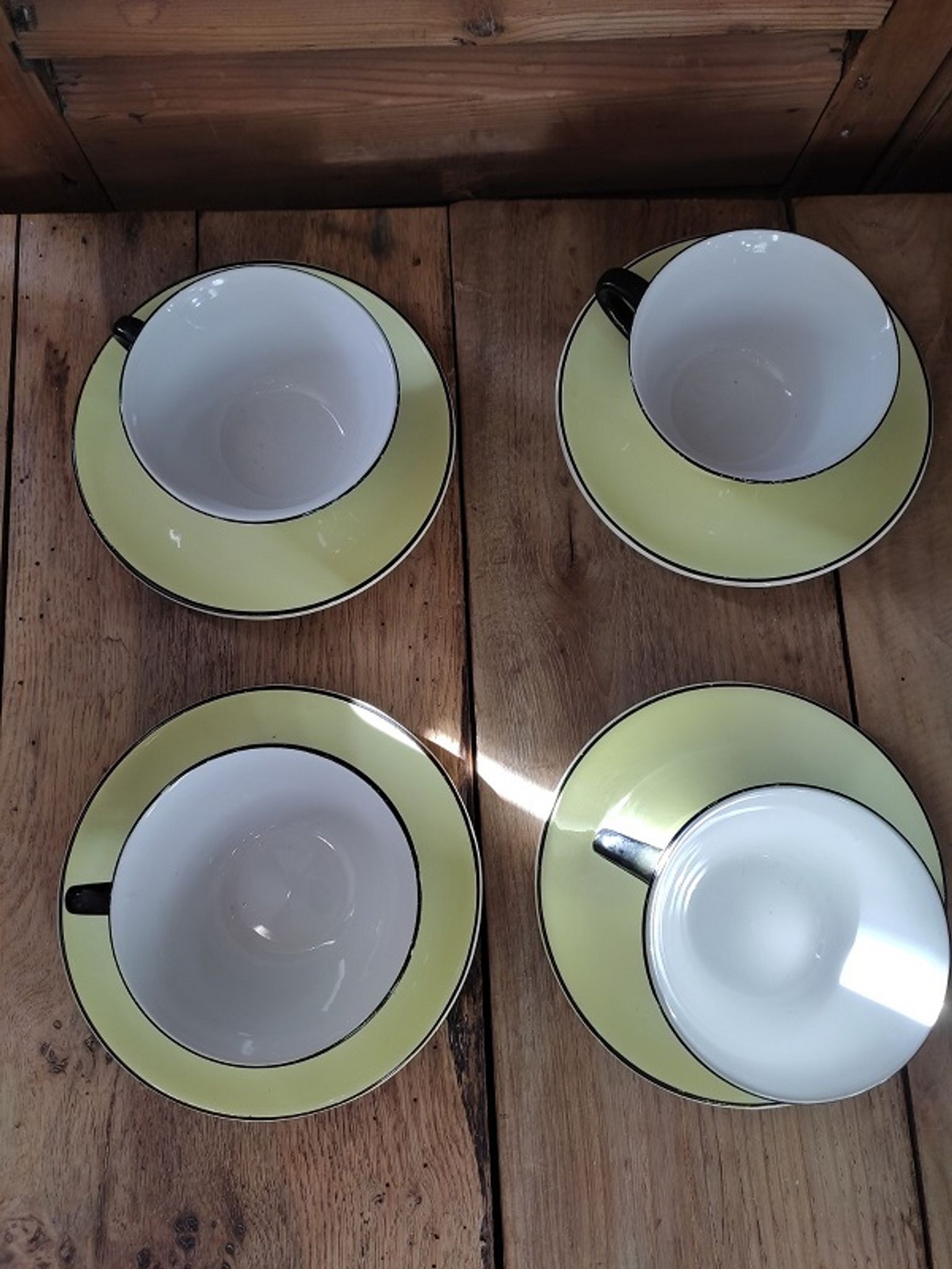 Coffee service Porcelain Cup Wolf mill Black liseré Patel