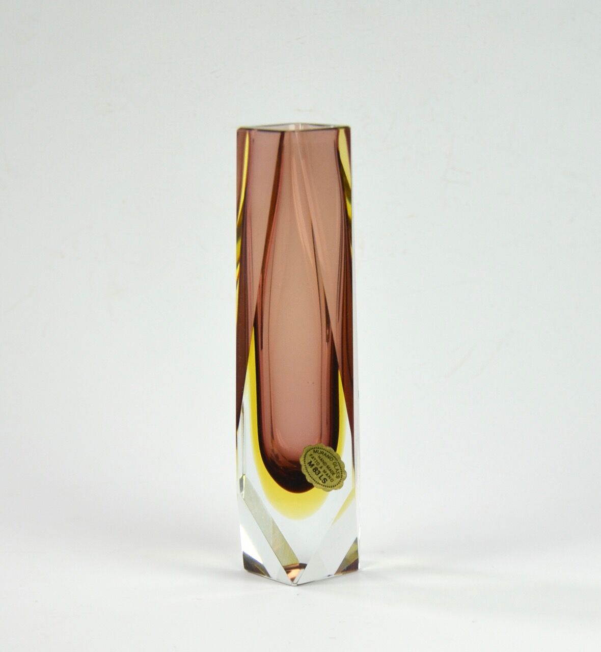 Vase Murano sommerso faceted 1960s
