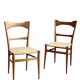 Pair of mid-century woven-seat dining chairs by G.B. Marangoni, Italy 1950s