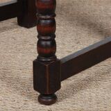 Set of 4 straw-seated solid wood chairs, French craftsmanship, 1940.