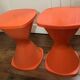 2 vintage orange Pola stools