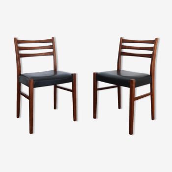 Pair of Scandinavian chairs skaï black