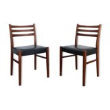 Pair of Scandinavian chairs skaï black