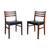 Pair of Scandinavian chairs skaï black