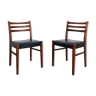 Paire de chaises scandinaves skaï noir