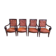 Suite de 4 fauteuils époque Restauration cuir et acajou