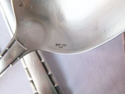 Spoons Ercuis silver metal covered service hallmark art deco