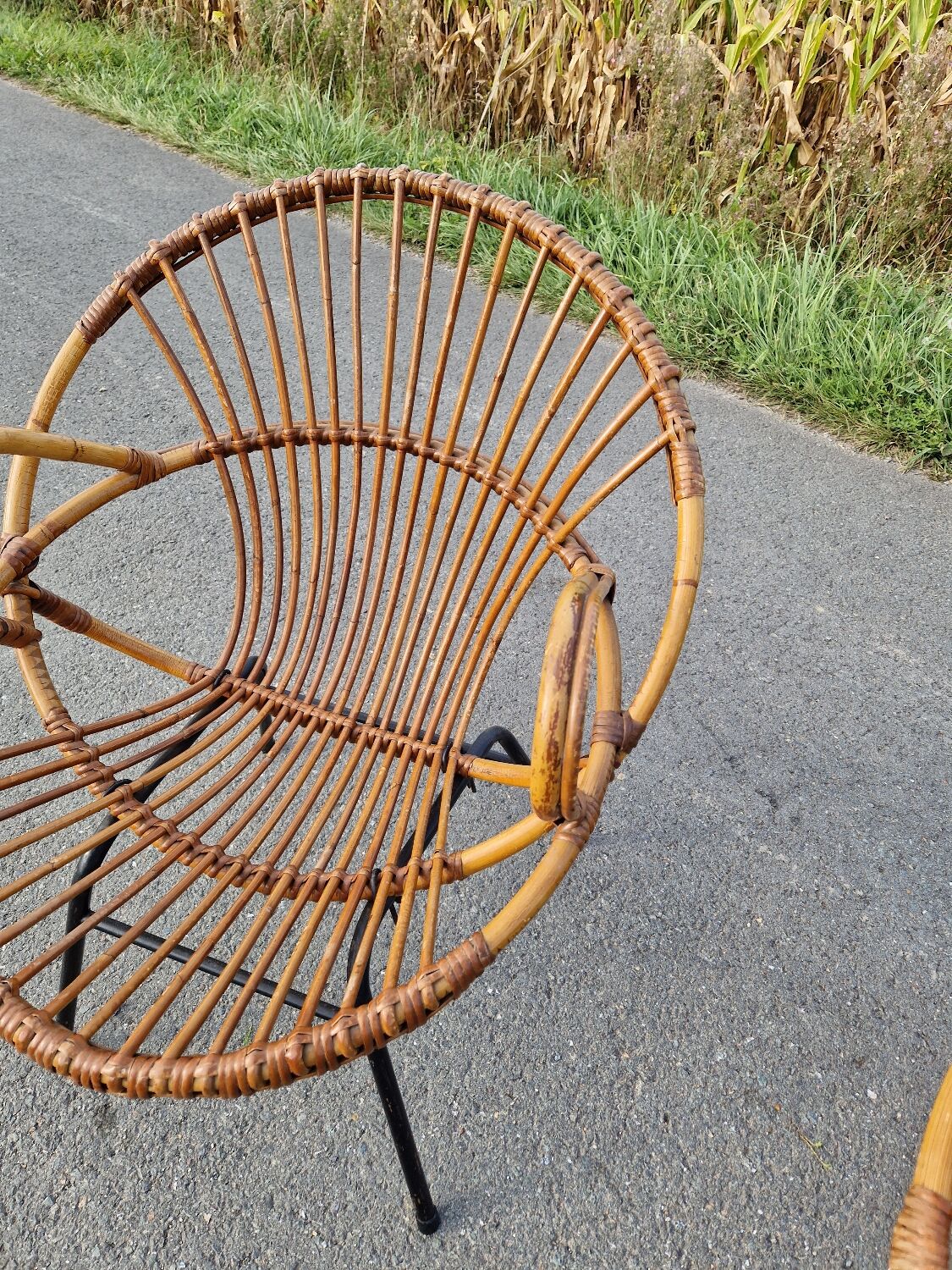 Set of 2 rattan armchairs