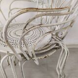 4 wrought iron garden armchairs