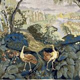 Wall tapestry with landscape and bird decoration, 20th century