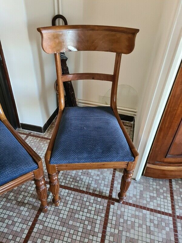 Series of 4 mahogany chairs from the 19th century
