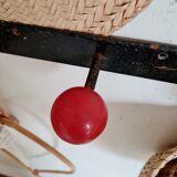 Coat rack 3 hooks metal balls, 50s