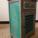 Hand painted wooden bedside table