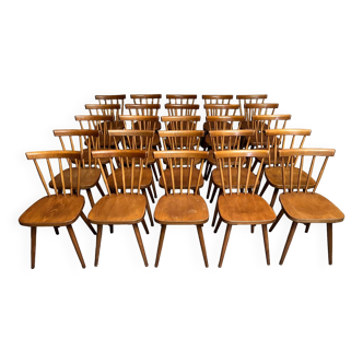 Lot de 25 chaises bistrot, design scandinave fanett 1966 vintage