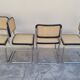 Série de 4 chaises Marcel Breuer modèle B32 signé Italy