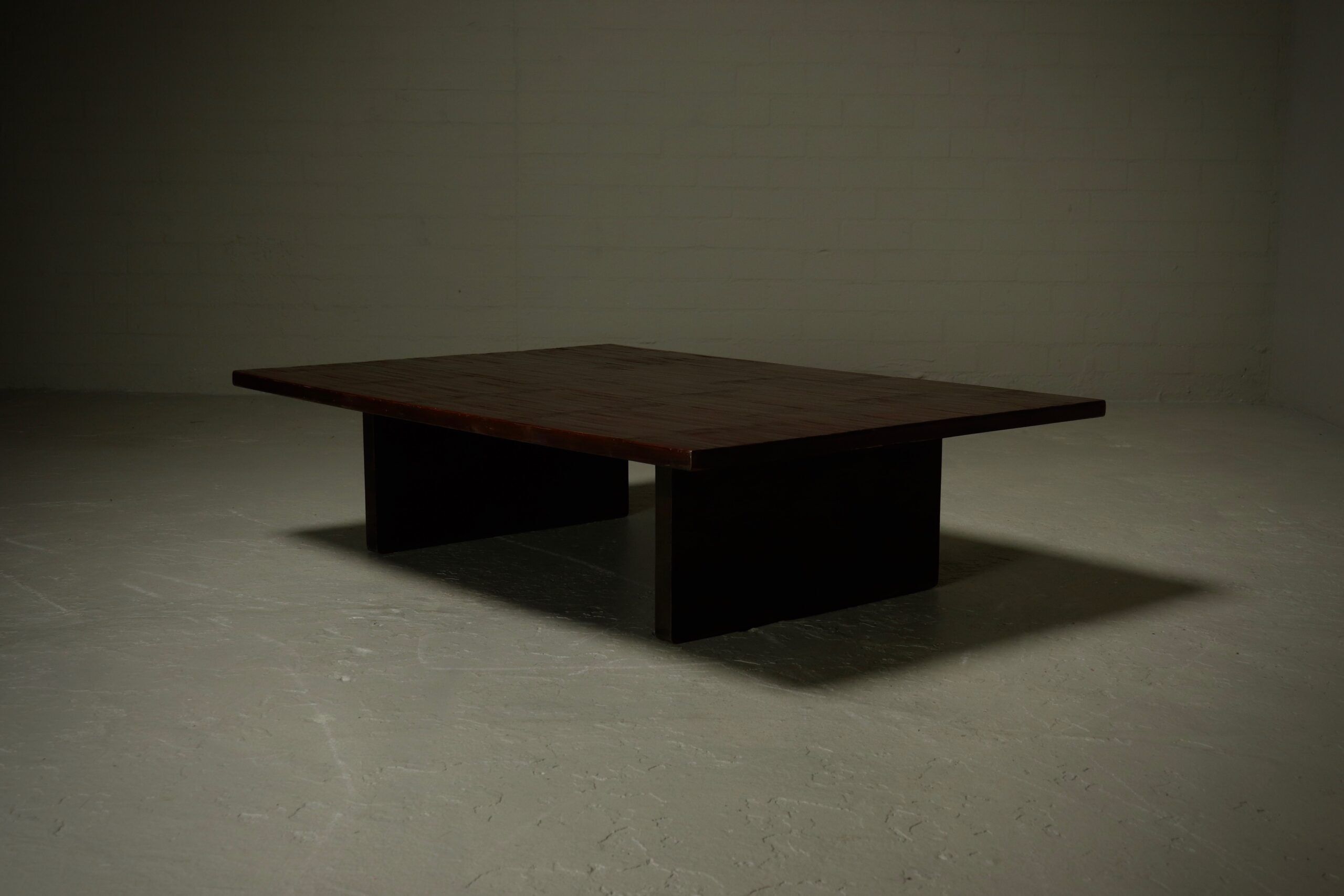 Bamboo and wood coffee table by Axel Vervoordt 1980s
