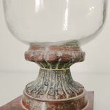 Metal foot glass vase