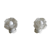 Appliques style Art-Déco en porcelaine et pâte de verre florale - 30's