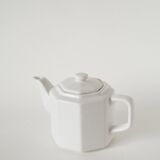 Large faceted ceramic teapot, White, 1950