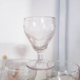 Set of 6 engraved crystal port or liqueur glasses