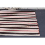 Vintage Turkish Hand-Knotted Wool Cotton Beige Kilim Area Rug 158x217