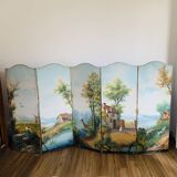 Painted canvas screen