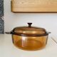 Vintage smoked glass casserole dish Corning France