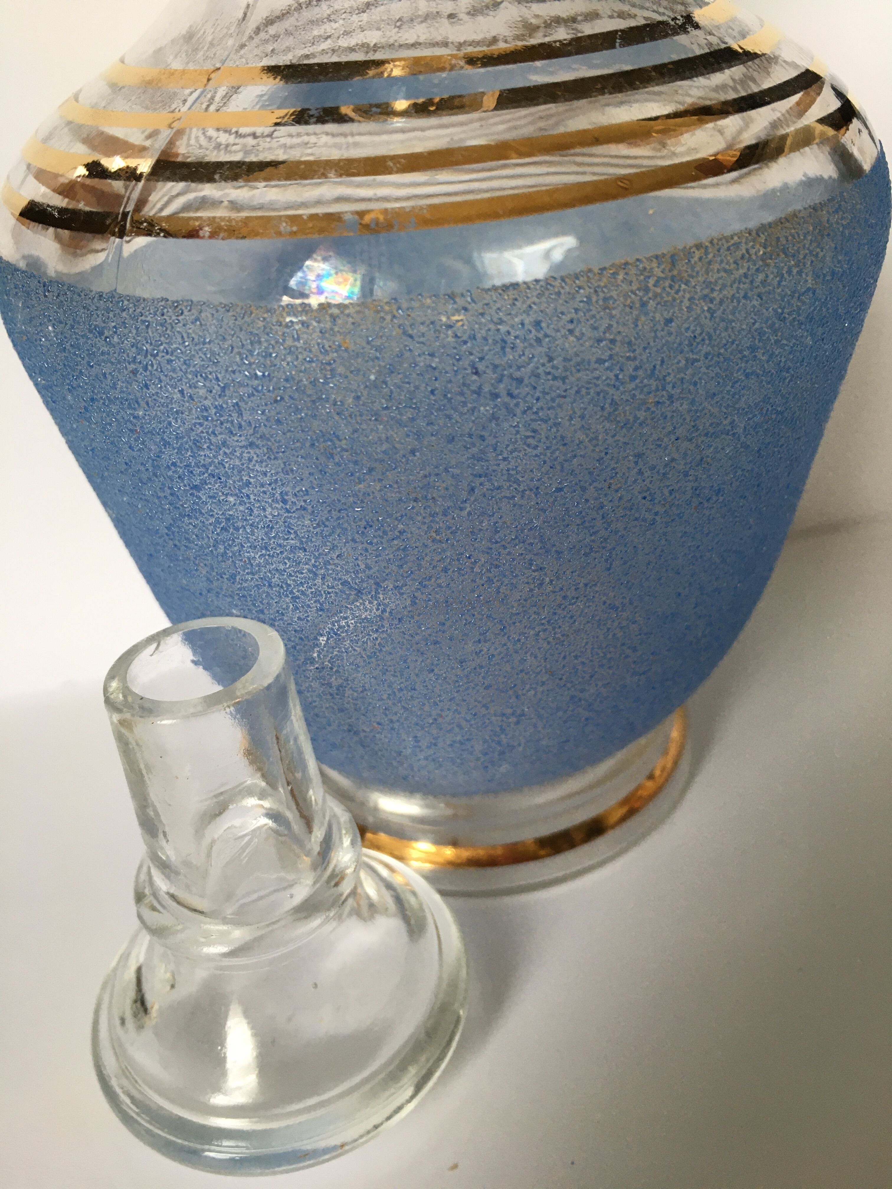 Carafe bleue art déco