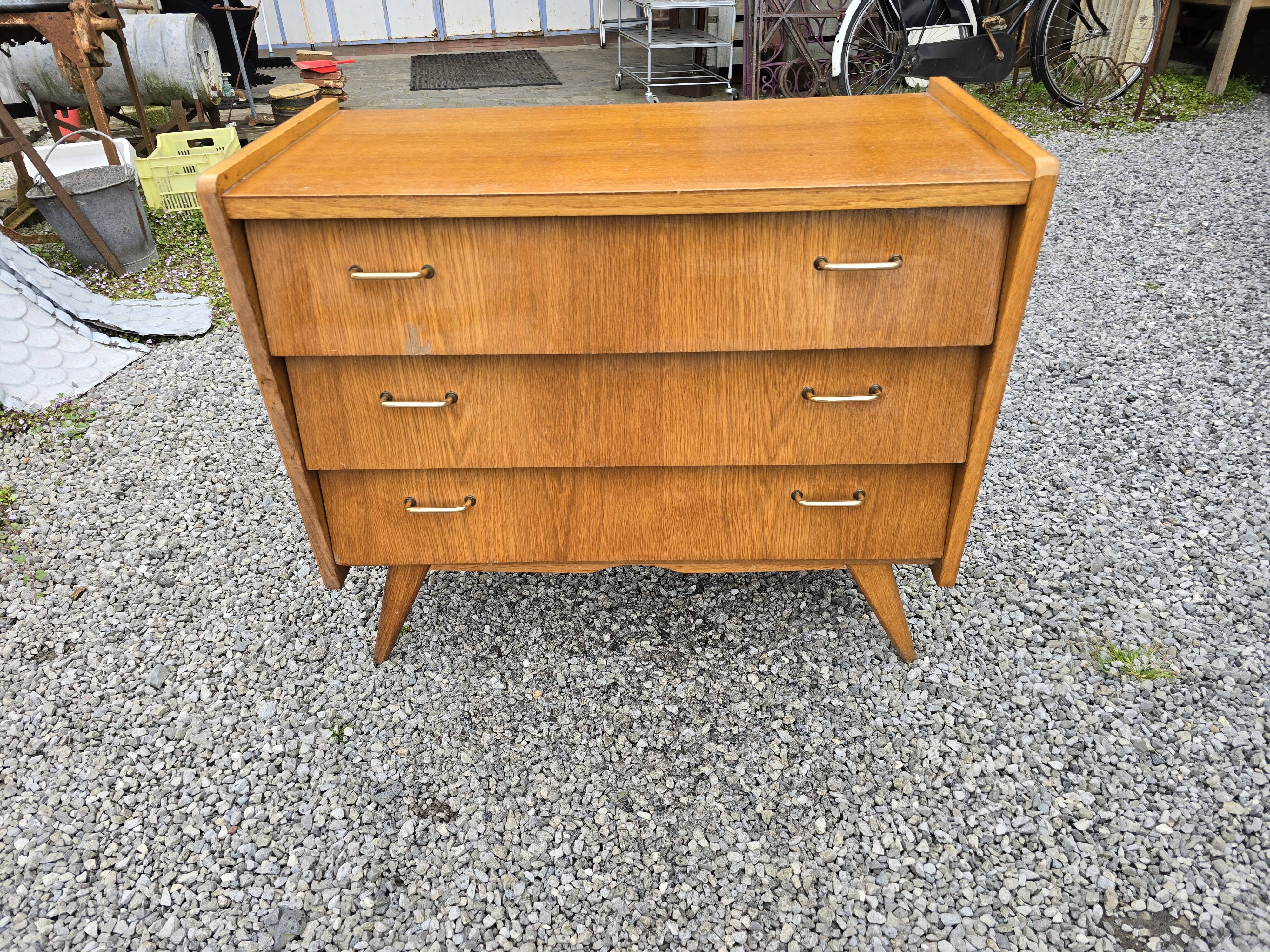 Vintage 60s oak chest of drawers