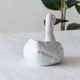 Antique porcelain white swan pot cover