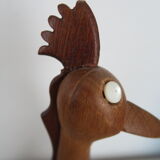 Toy wood giraffe vintage scandinavian teak 1960-70