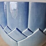 Grand cache-pot Art Déco Sarreguemines bleu
