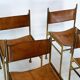 Set of 4 Brass and Leather Chairs by Luciano Frigerio, Italy, 1970s