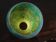 Blue-yellow marbled glass tulip in colochinte - signed