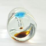 1980s glass paperweight Sklo Union Rosice, Czechoslovakia