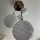 Lustre cascade de globes opaline des années 70
