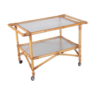 Vintage Bamboo Trolley and serving trolley 1960s