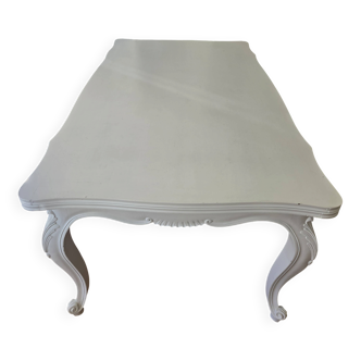 Table à manger en bois cerusé blanc