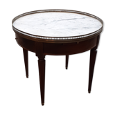 Table basse bouillotte style Louis XVI avec marbre