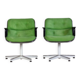 Pair of executive armchairs by Charles Pollock for Knoll