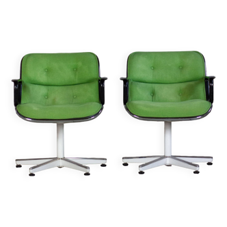 Pair of executive armchairs by Charles Pollock for Knoll