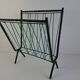 1960 Czechoslovakian Mid-Century Magazine Rack with Green Wire