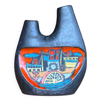 Vase italien MCM à double col