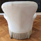 Fauteuil crapaud tissu blanc