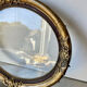 Antique Wooden gilded colored Oval  Picture Frame with glass