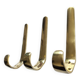 Wall hooks, hooks, 1950s modernist design attributed to carl auböck, vintage, brass