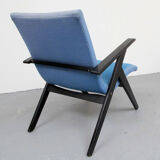 1950s scissors armchair in blue