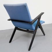Fauteuil ciseaux des années 1950 en bleu