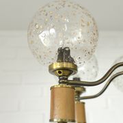 Suspension vintage en laiton, élégante et rustique, style colonial
